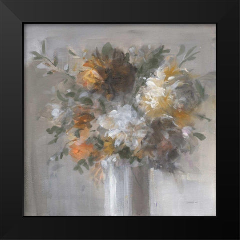 Weekend Bouquet with Green Black Modern Wood Framed Art Print by Nai, Danhui