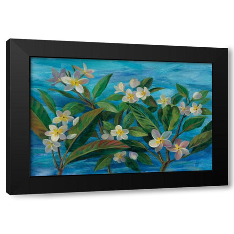 Oceanside Plumeria Black Modern Wood Framed Art Print with Double Matting by Vassileva, Silvia
