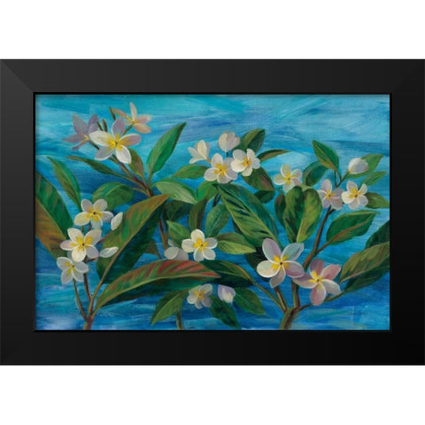 Oceanside Plumeria Black Modern Wood Framed Art Print by Vassileva, Silvia