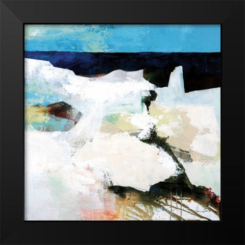 Riverport Horizon Black Modern Wood Framed Art Print by Davies, Jane