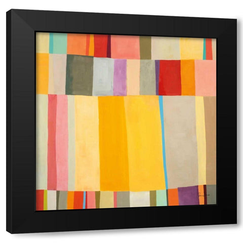 Sunshine Stripes II Black Modern Wood Framed Art Print with Double Matting by Davies, Jane