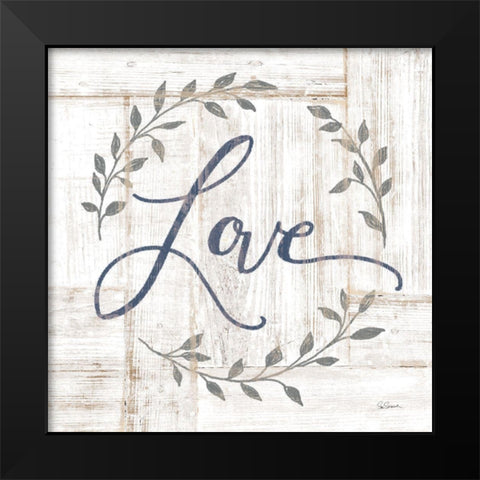 Woodgrain Love Black Modern Wood Framed Art Print by Schlabach, Sue