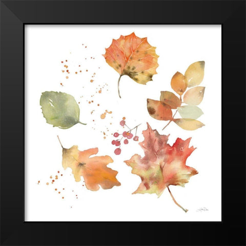 Falling Leaves I Black Modern Wood Framed Art Print by Pete, Katrina