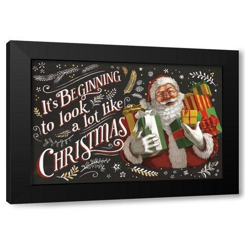 Santas List IV Black Black Modern Wood Framed Art Print with Double Matting by Penner, Janelle