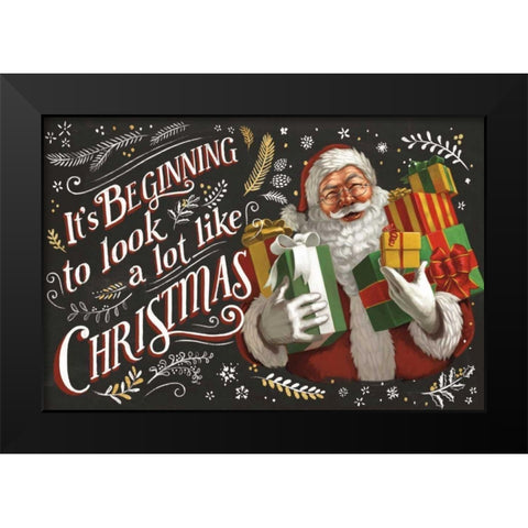 Santas List IV Black Black Modern Wood Framed Art Print by Penner, Janelle
