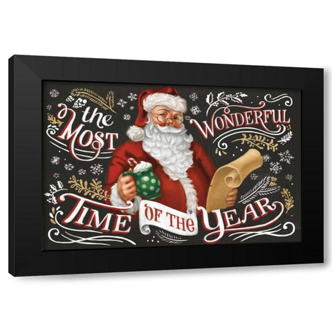 Santas List II Black Black Modern Wood Framed Art Print with Double Matting by Penner, Janelle