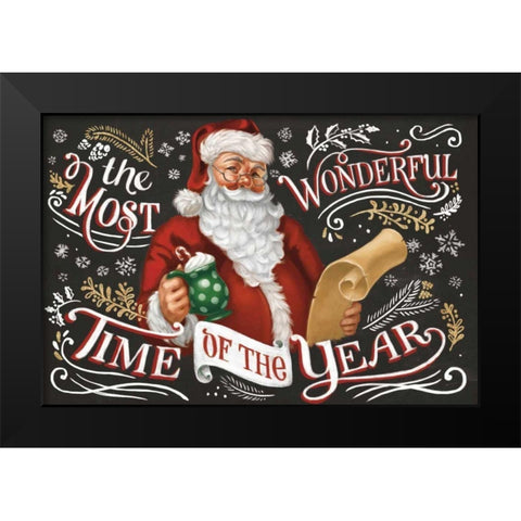 Santas List II Black Black Modern Wood Framed Art Print by Penner, Janelle