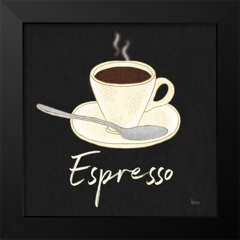 Fresh Coffee Espresso Black Modern Wood Framed Art Print by Charron, Veronique