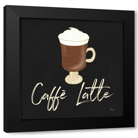 Fresh Coffee Caffe Latte Black Modern Wood Framed Art Print with Double Matting by Charron, Veronique