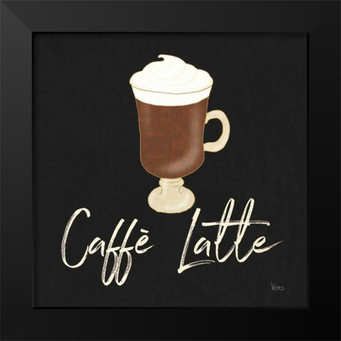 Fresh Coffee Caffe Latte Black Modern Wood Framed Art Print by Charron, Veronique