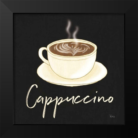 Fresh Coffee Cappucino Black Modern Wood Framed Art Print by Charron, Veronique