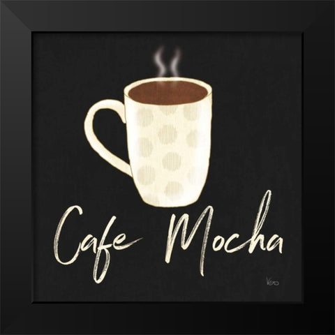Fresh Coffee Cafe Mocha Black Modern Wood Framed Art Print by Charron, Veronique