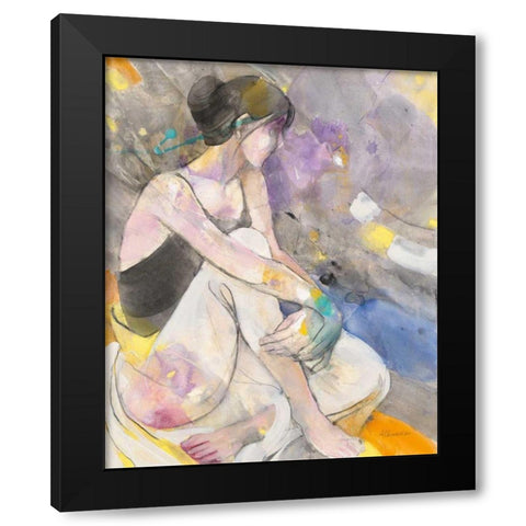 Ballerina I Black Modern Wood Framed Art Print by Hristova, Albena