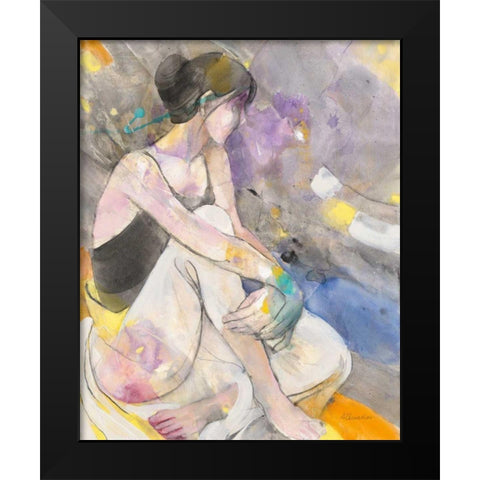 Ballerina I Black Modern Wood Framed Art Print by Hristova, Albena