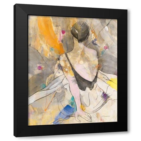 Ballerina II Black Modern Wood Framed Art Print with Double Matting by Hristova, Albena