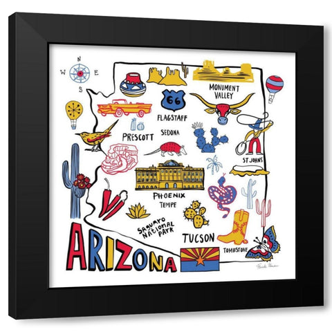 Arizona Black Modern Wood Framed Art Print by Zaman, Farida