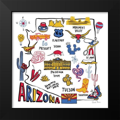 Arizona Black Modern Wood Framed Art Print by Zaman, Farida