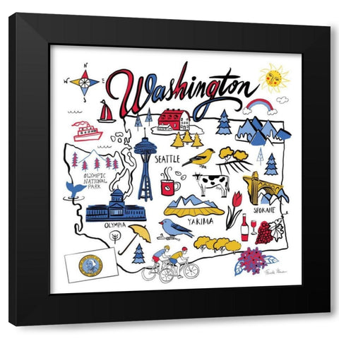 Washington Black Modern Wood Framed Art Print with Double Matting by Zaman, Farida