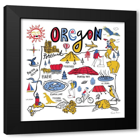 Oregon Black Modern Wood Framed Art Print by Zaman, Farida