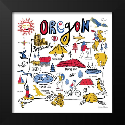 Oregon Black Modern Wood Framed Art Print by Zaman, Farida