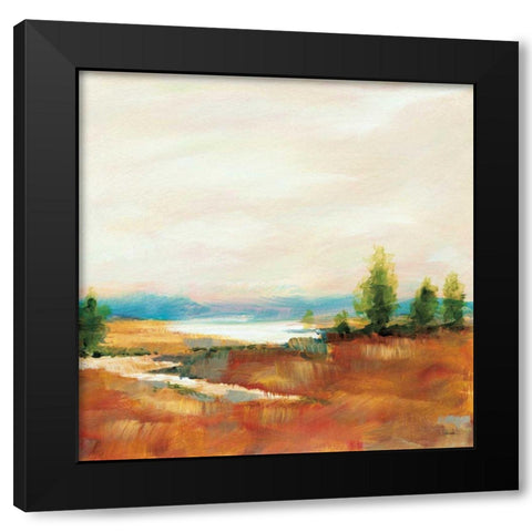Amity Pond Sq Black Modern Wood Framed Art Print with Double Matting by Schlabach, Sue