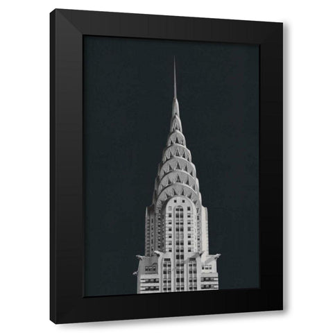 Chrysler Building on Black Black Modern Wood Framed Art Print with Double Matting by Wild Apple Portfolio