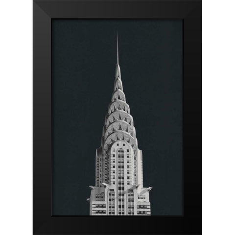 Chrysler Building on Black Black Modern Wood Framed Art Print by Wild Apple Portfolio