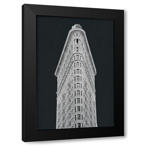 Flatiron Building on Black Black Modern Wood Framed Art Print by Wild Apple Portfolio