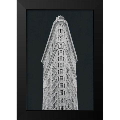 Flatiron Building on Black Black Modern Wood Framed Art Print by Wild Apple Portfolio