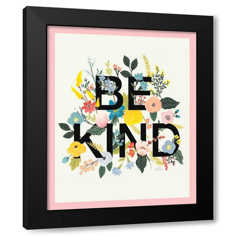 Wild Garden I Be Kind CP Crop Black Modern Wood Framed Art Print with Double Matting by Marshall, Laura