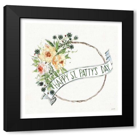 Happy St.Pattys Day I Black Modern Wood Framed Art Print with Double Matting by Tavoletti, Anne