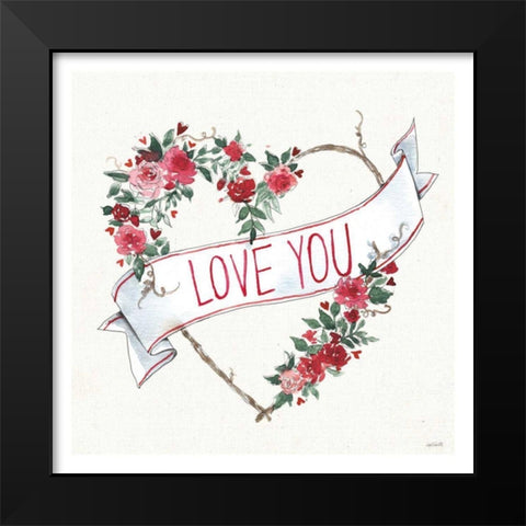 Love You I Black Modern Wood Framed Art Print by Tavoletti, Anne