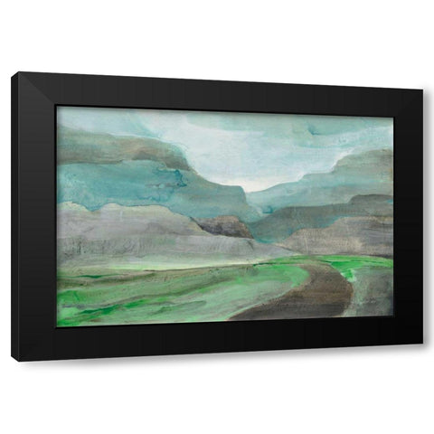 Misted Valley Black Modern Wood Framed Art Print by Hristova, Albena