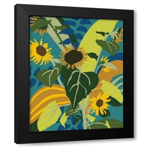 Sunflowers Black Modern Wood Framed Art Print by Gallagher, Megan