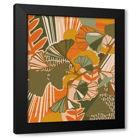 Ginkgo Black Modern Wood Framed Art Print with Double Matting by Gallagher, Megan