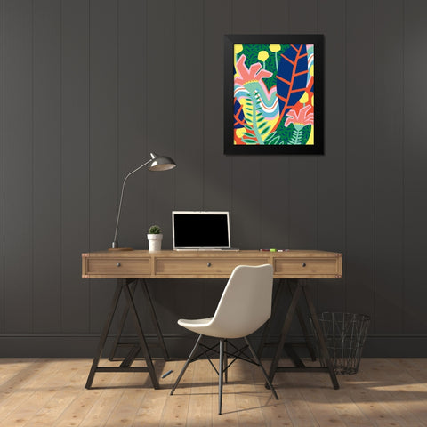 Candied Daisies Black Modern Wood Framed Art Print by Gallagher, Megan