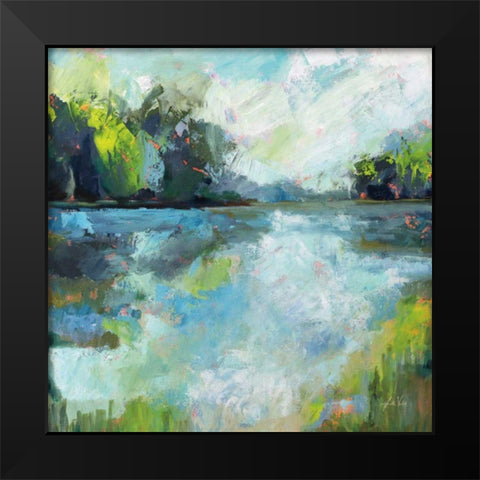 Calm Waters Black Modern Wood Framed Art Print by Vertentes, Jeanette