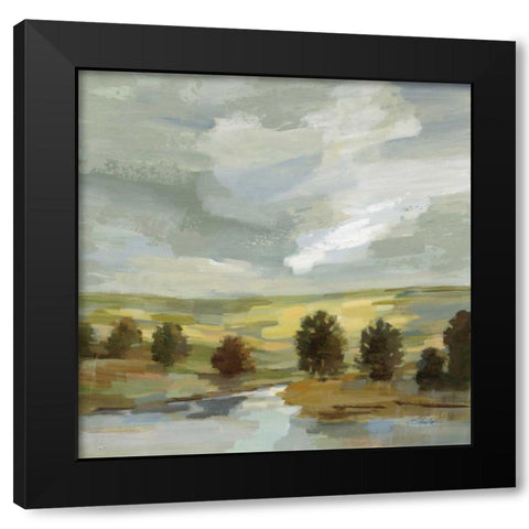 Country Landscape Black Modern Wood Framed Art Print with Double Matting by Vassileva, Silvia