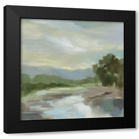 Sage Lake Black Modern Wood Framed Art Print with Double Matting by Vassileva, Silvia