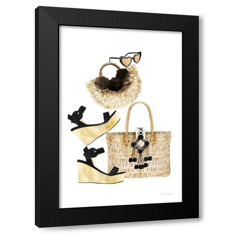 Beach Glam I Black Modern Wood Framed Art Print by Charro, Mercedes Lopez