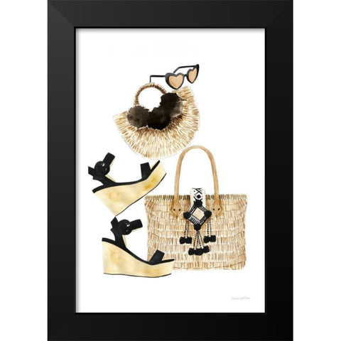 Beach Glam I Black Modern Wood Framed Art Print by Charro, Mercedes Lopez