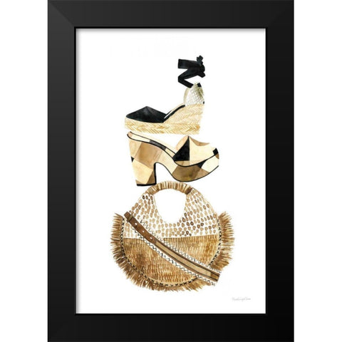 Beach Glam II Black Modern Wood Framed Art Print by Charro, Mercedes Lopez