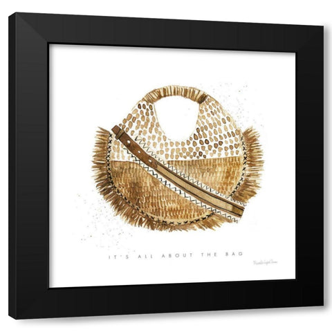Beach Glam III Black Modern Wood Framed Art Print by Charro, Mercedes Lopez