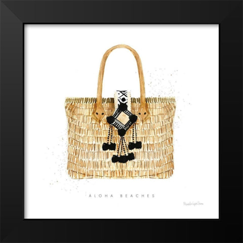 Beach Glam IV Black Modern Wood Framed Art Print by Charro, Mercedes Lopez