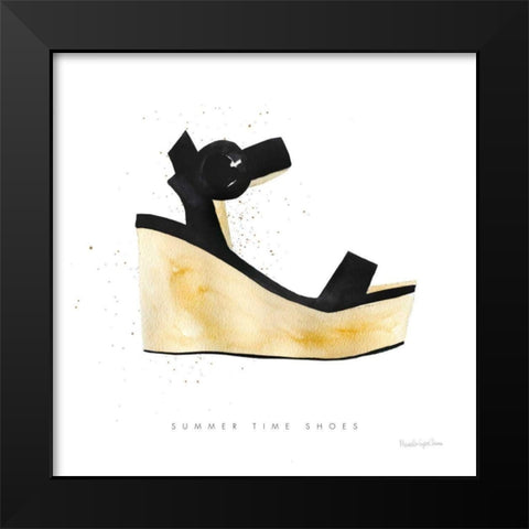 Beach Glam VII Black Modern Wood Framed Art Print by Charro, Mercedes Lopez