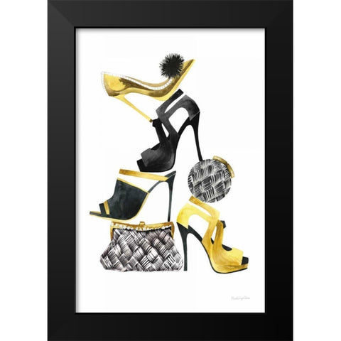 Glitz and Glam I Black Modern Wood Framed Art Print by Charro, Mercedes Lopez