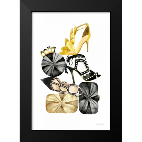 Glitz and Glam II Black Modern Wood Framed Art Print by Charro, Mercedes Lopez