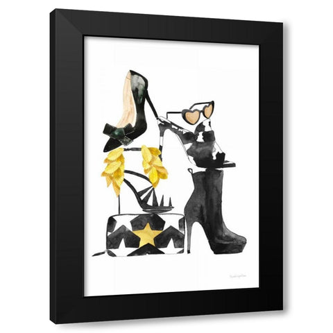 Glitz and Glam III Black Modern Wood Framed Art Print by Charro, Mercedes Lopez