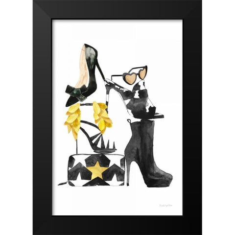 Glitz and Glam III Black Modern Wood Framed Art Print by Charro, Mercedes Lopez