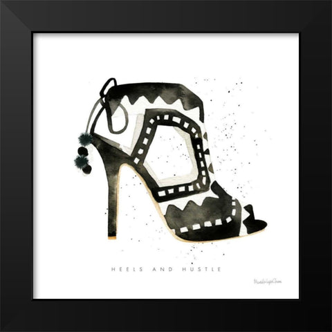 Glitz and Glam V Black Modern Wood Framed Art Print by Charro, Mercedes Lopez